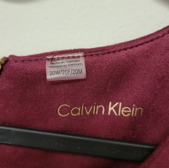 Calvin Klein Burgundy Scuba Suede A-Line Dress 20W - Picture 4 of 7
